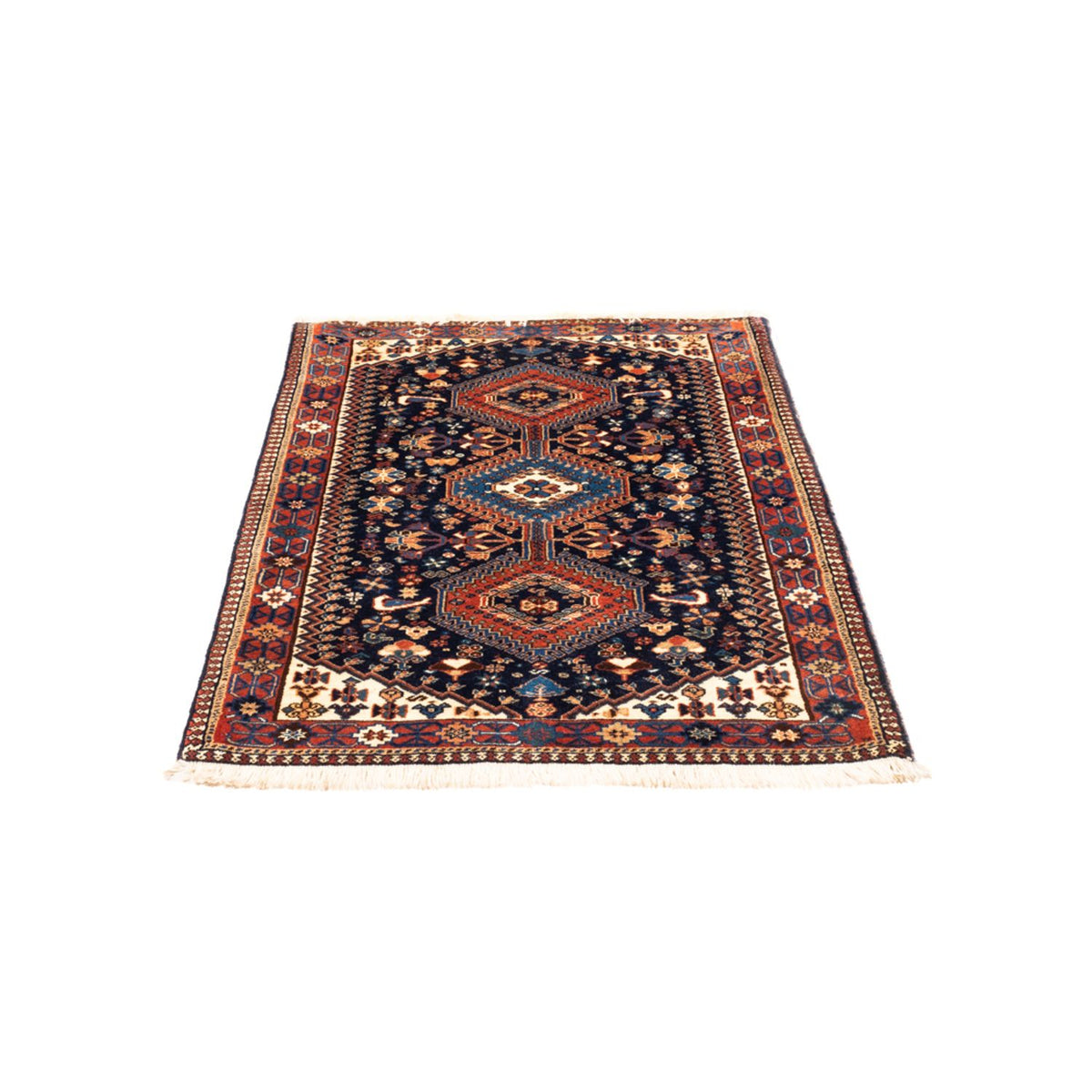 Tapis persan - Nomadic - 125 x 83 cm - bleu foncé