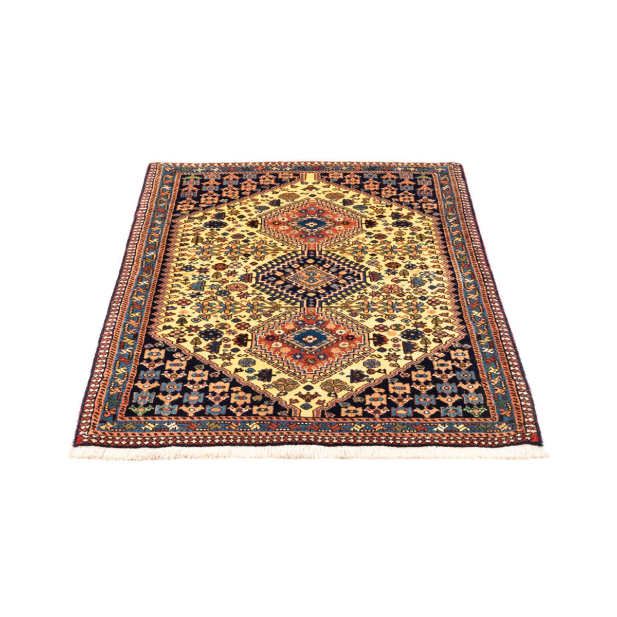 Tapis persan - Nomadic - 130 x 85 cm - jaune