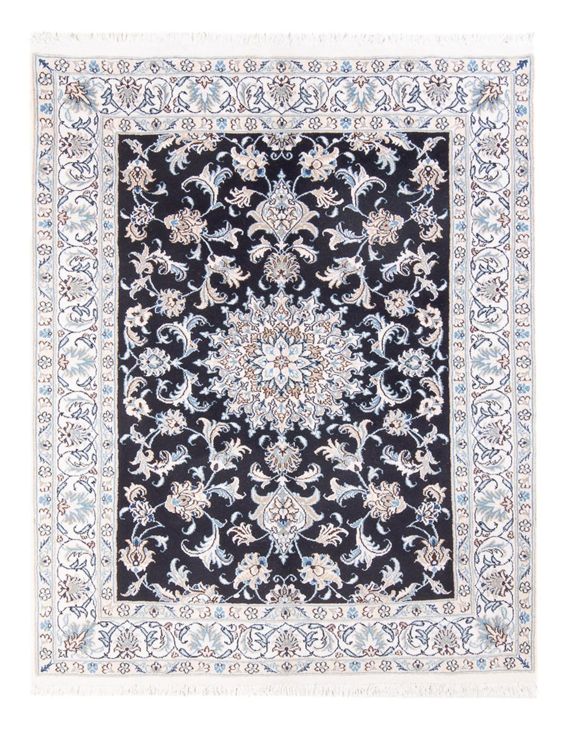Tapis persan - Nain - Royal - 193 x 143 cm - bleu foncé