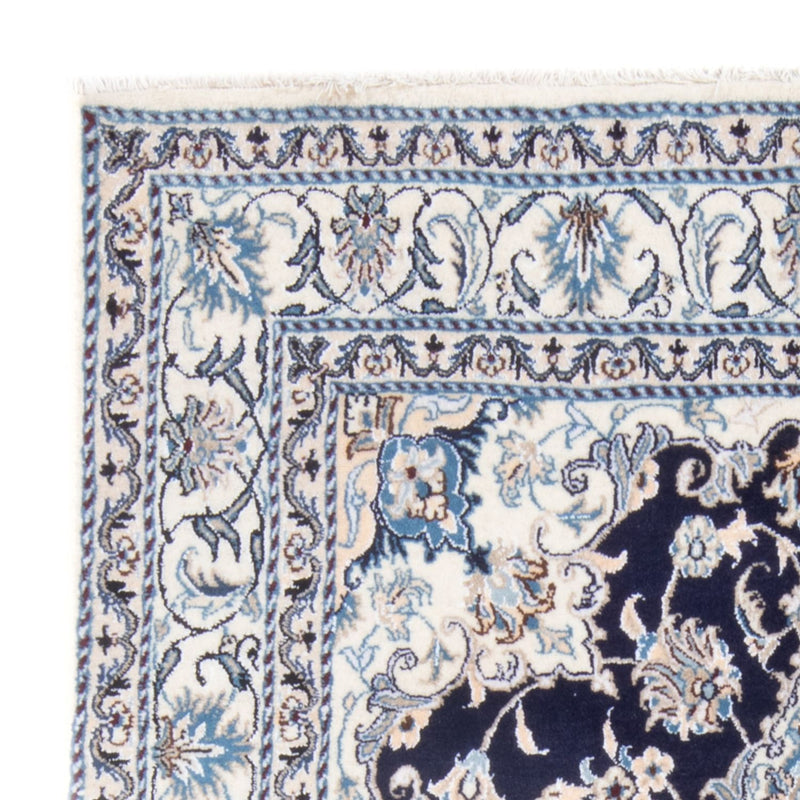 Tapis persan - Nain - Royal - 201 x 145 cm - bleu foncé