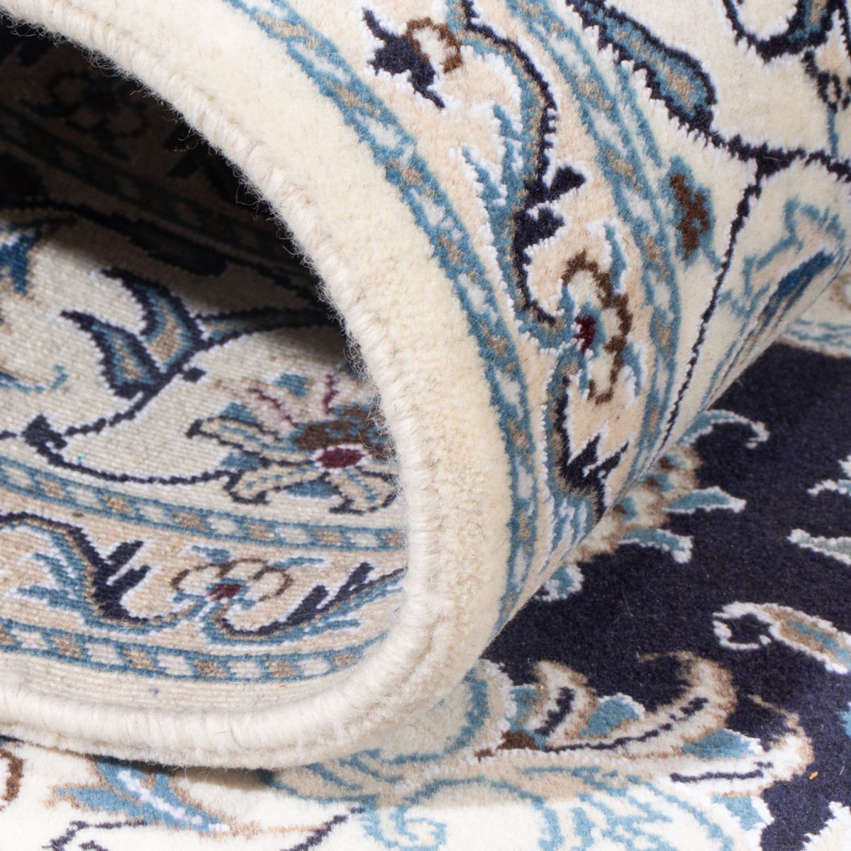 Tapis persan - Nain - Royal - 213 x 150 cm - bleu foncé