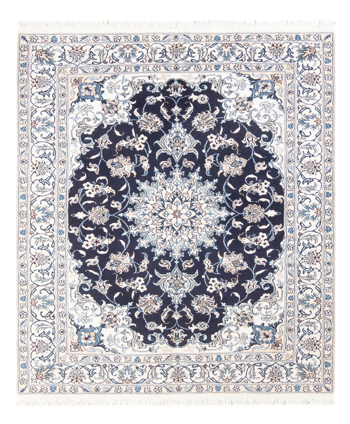 Tapis persan - Nain - Royal - 194 x 145 cm - bleu foncé