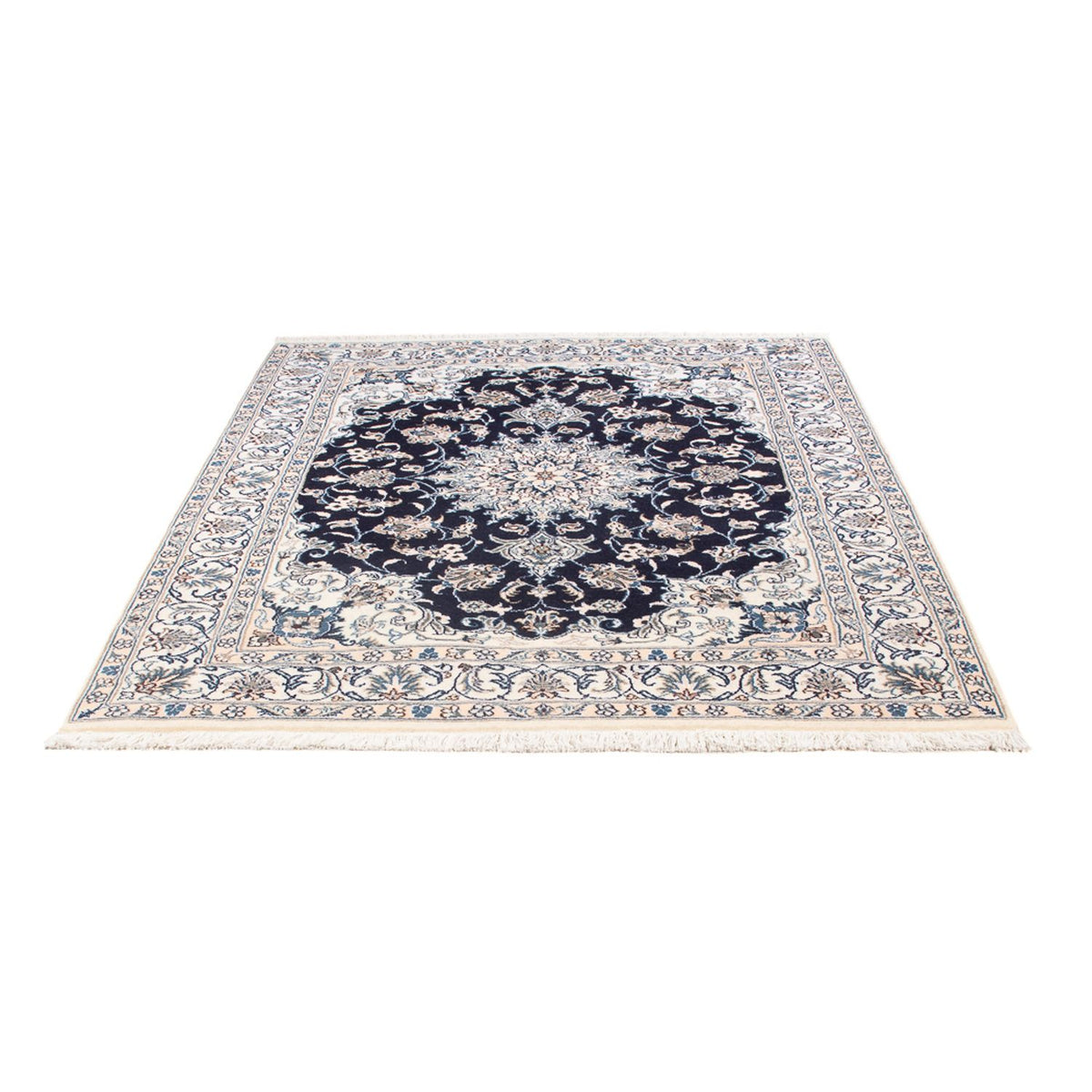 Tapis persan - Nain - Royal - 194 x 145 cm - bleu foncé