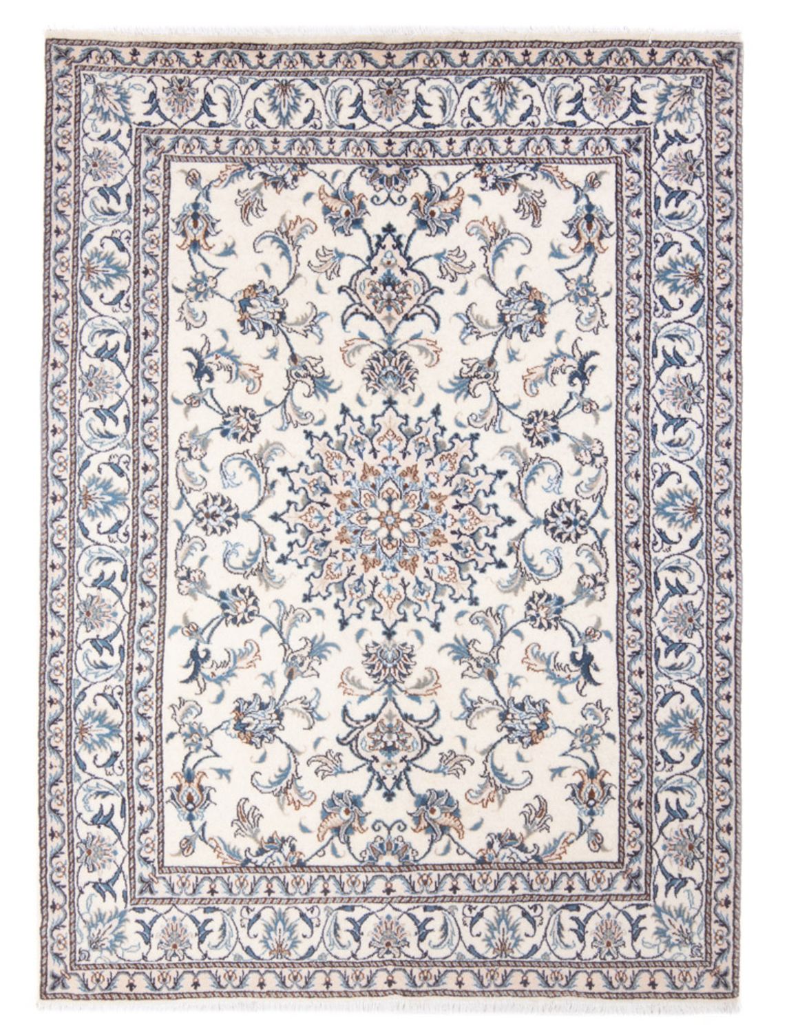 Tapis persan - Nain - Royal - 213 x 150 cm - crème