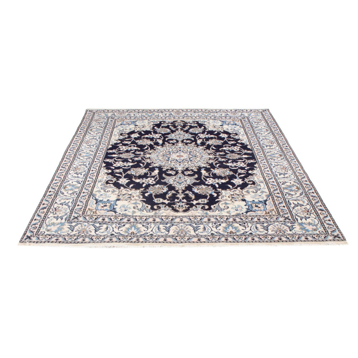 Tapis persan - Nain - Royal - 200 x 152 cm - bleu foncé