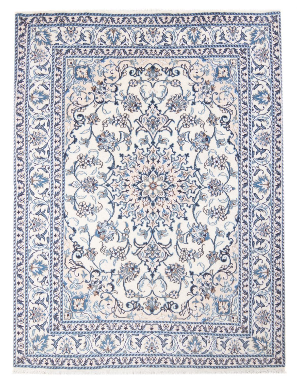 Tapis persan - Nain - Royal - 202 x 147 cm - crème