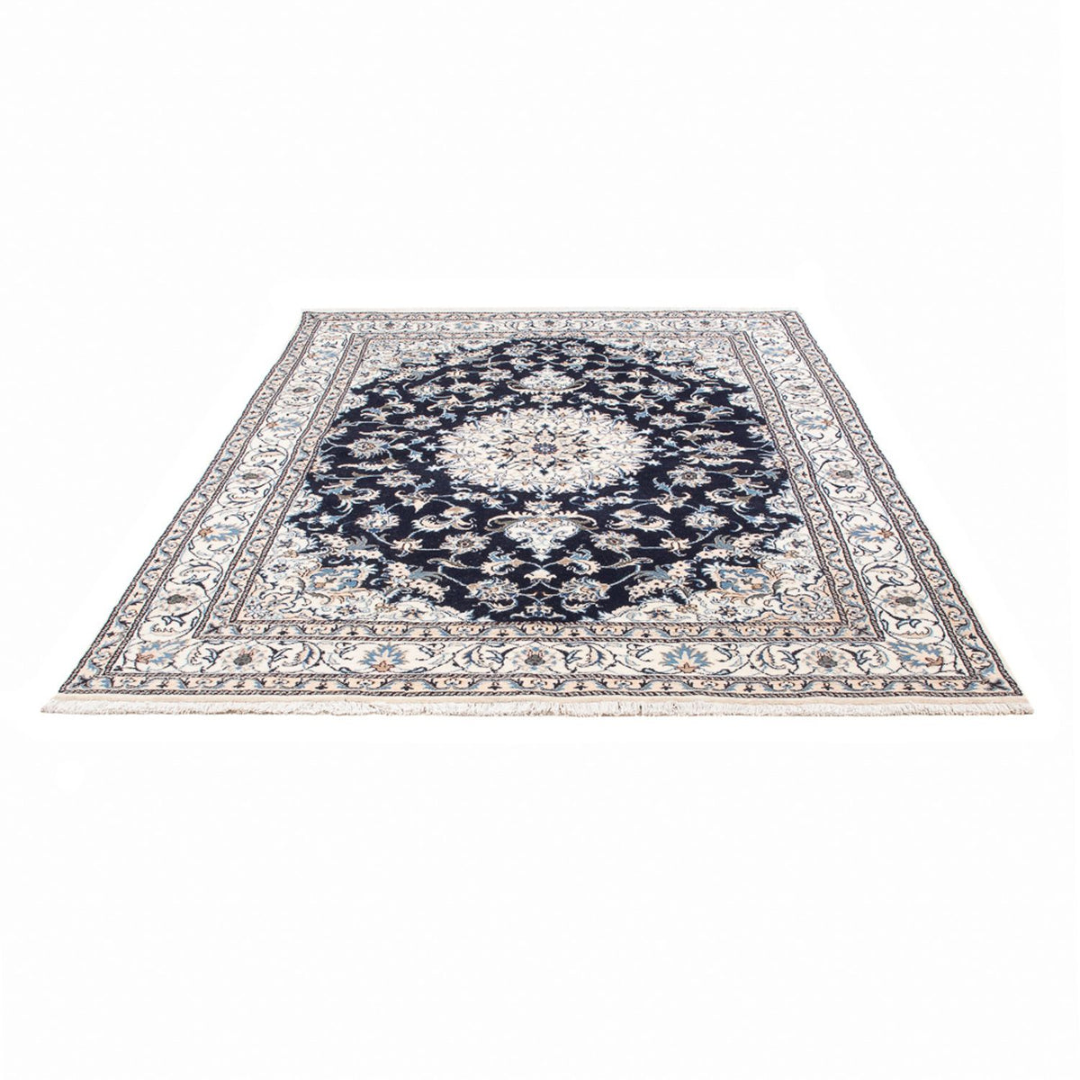 Tapis persan - Nain - 241 x 167 cm - bleu foncé