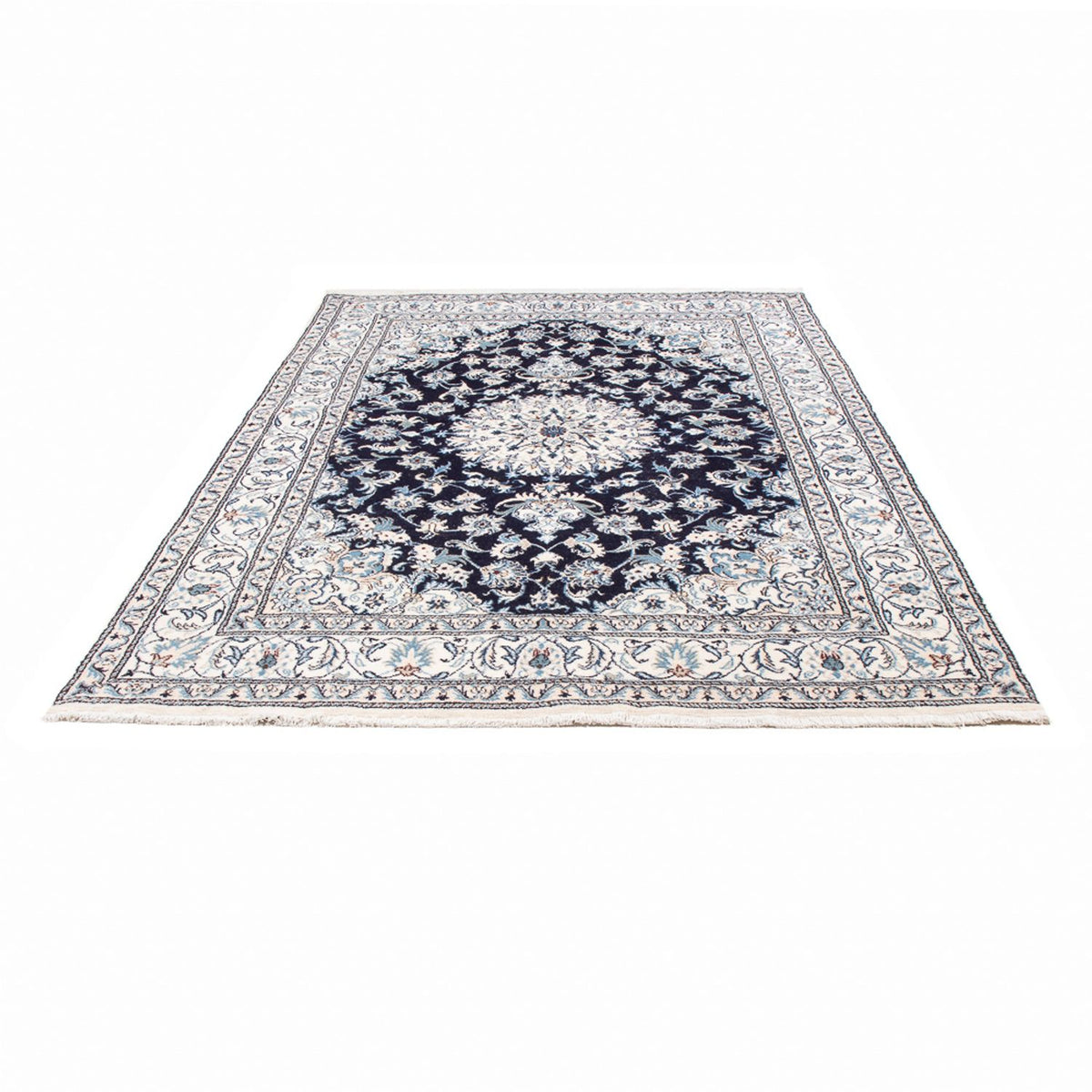 Tapis persan - Nain - 249 x 166 cm - bleu foncé