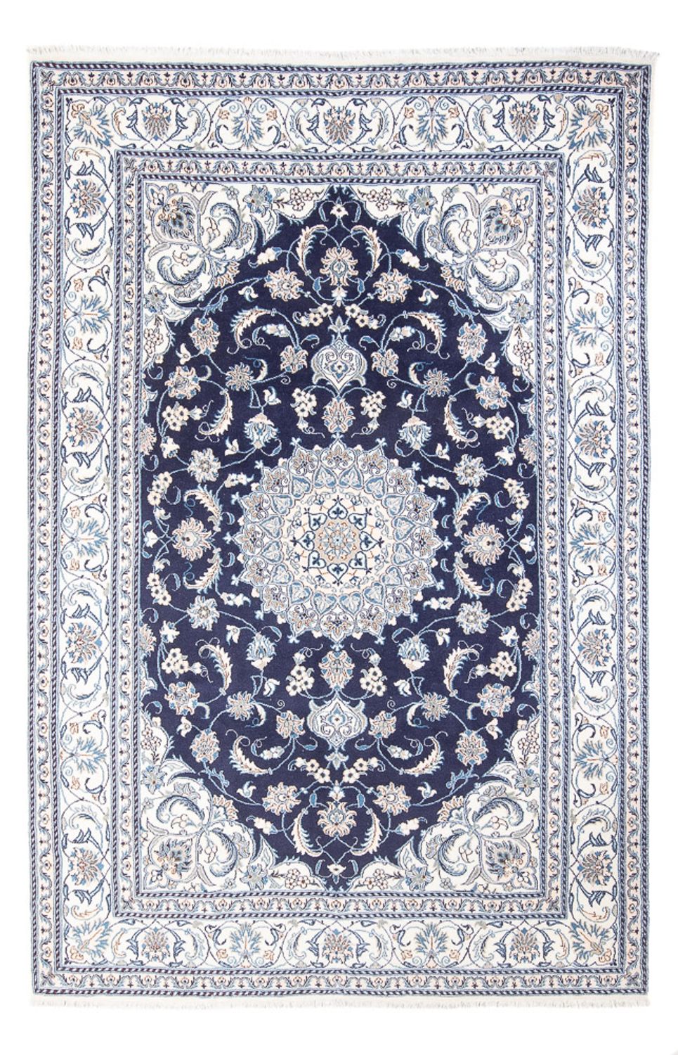 Tapis persan - Nain - 293 x 201 cm - bleu foncé