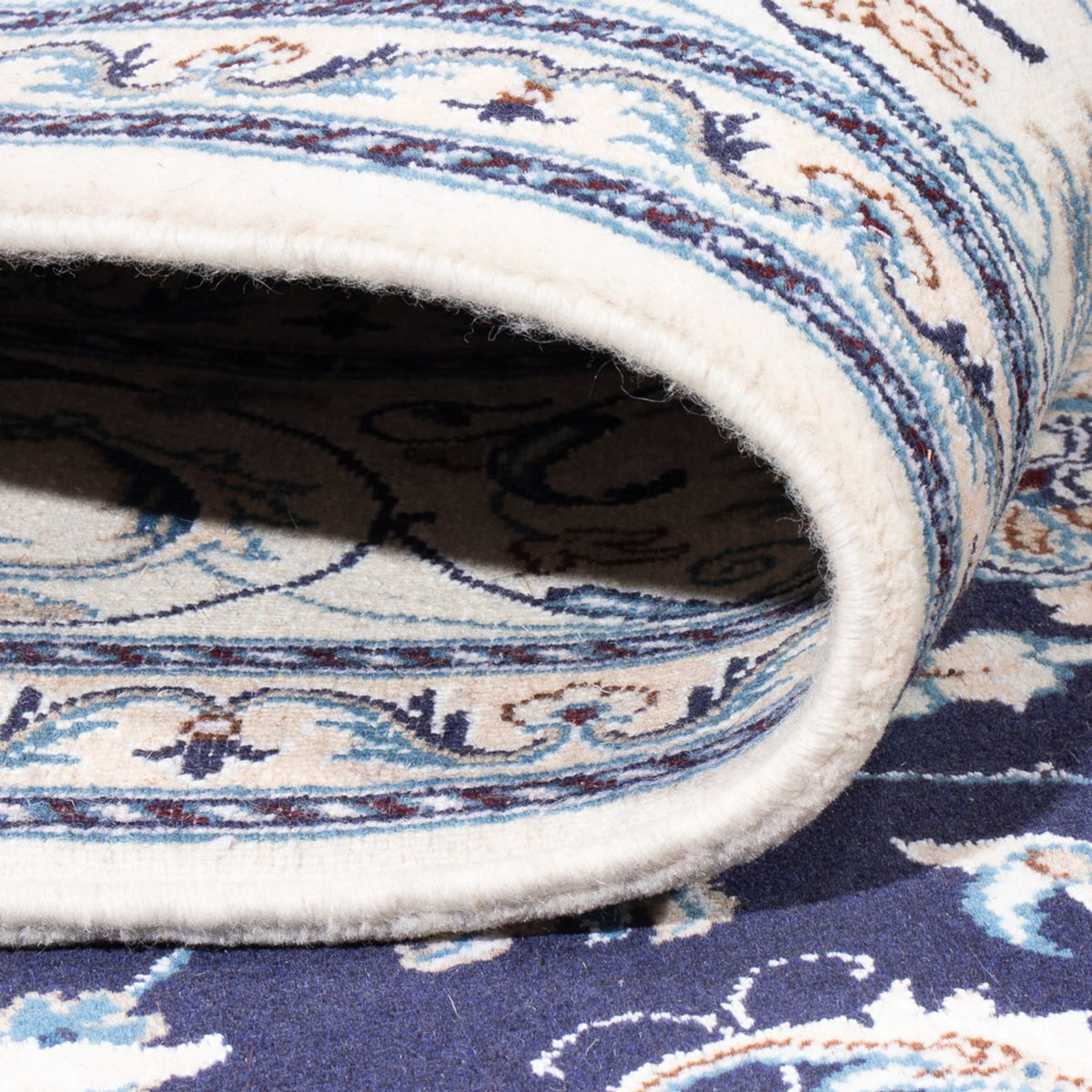 Tapis persan - Nain - 293 x 201 cm - bleu foncé