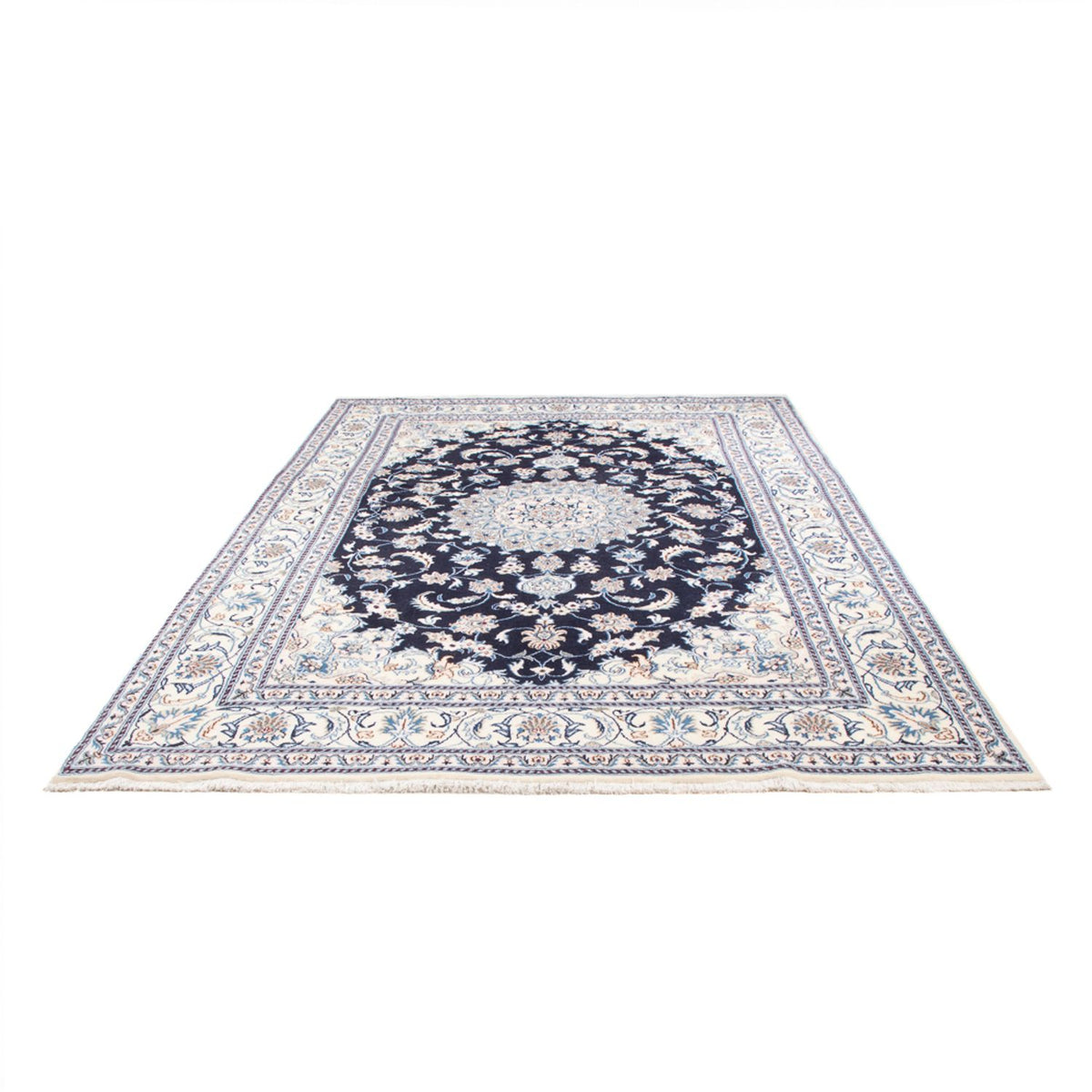 Tapis persan - Nain - 302 x 194 cm - bleu foncé