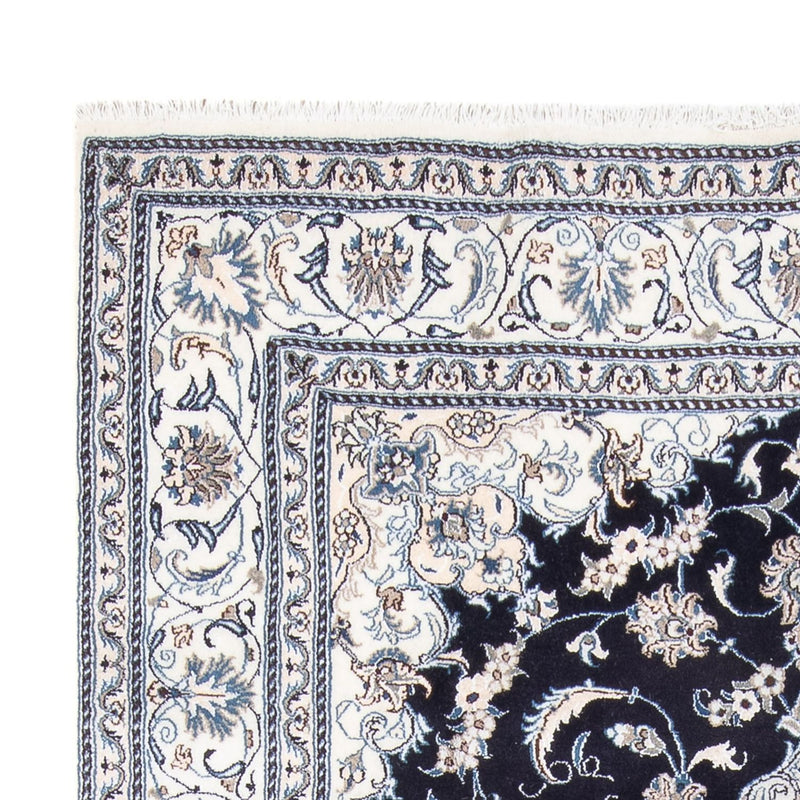 Tapis persan - Nain - 295 x 191 cm - bleu foncé