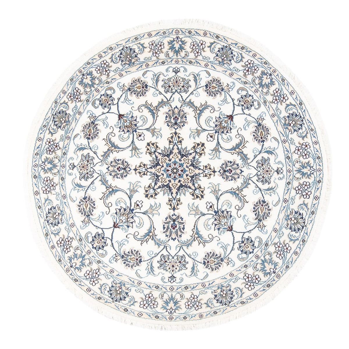 Tapis persan - Nain ronde  - 150 x 150 cm - crème