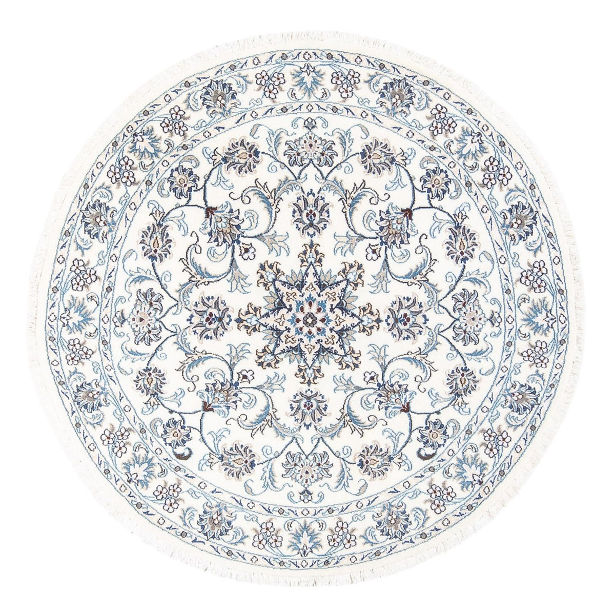 Tapis persan - Nain ronde  - 150 x 150 cm - crème
