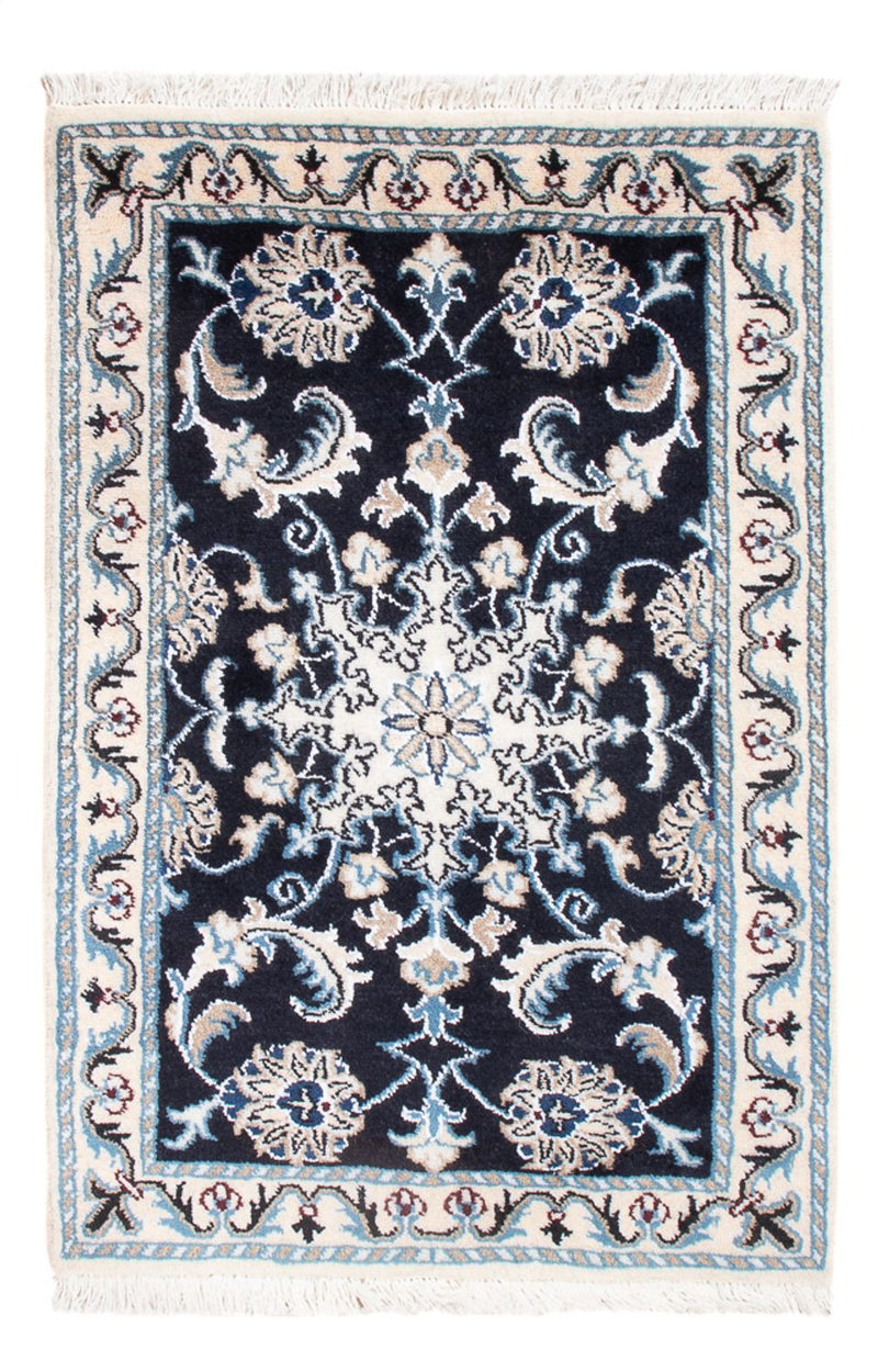 Tapis persan - Nain - Royal - 90 x 60 cm - bleu foncé