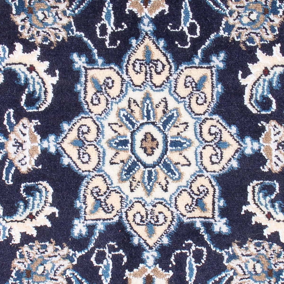 Tapis persan - Nain - Royal - 90 x 60 cm - bleu foncé