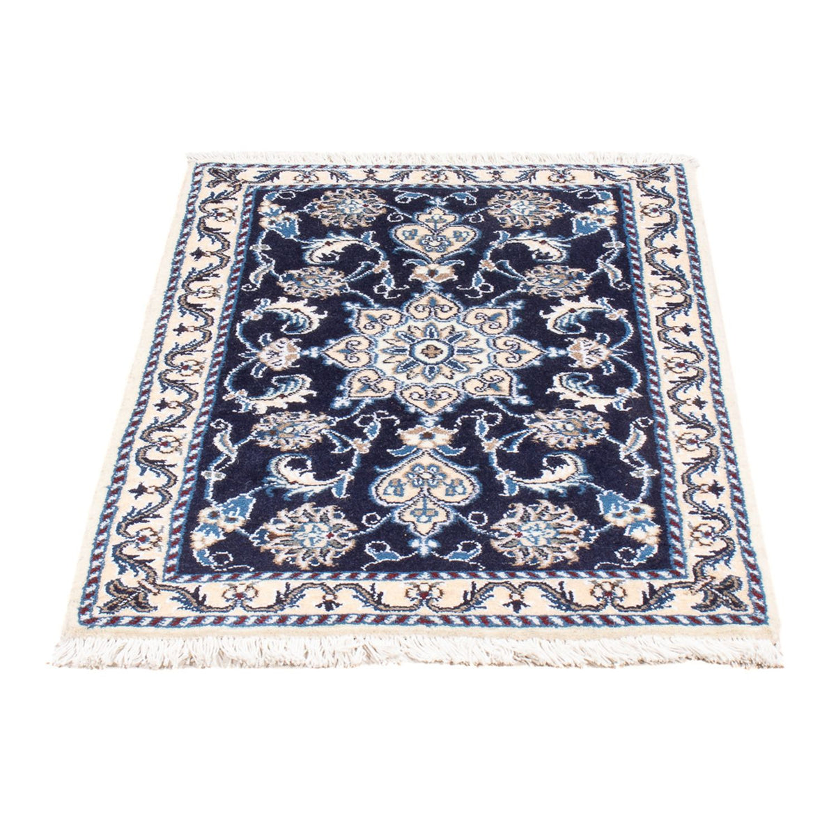 Tapis persan - Nain - Royal - 90 x 60 cm - bleu foncé