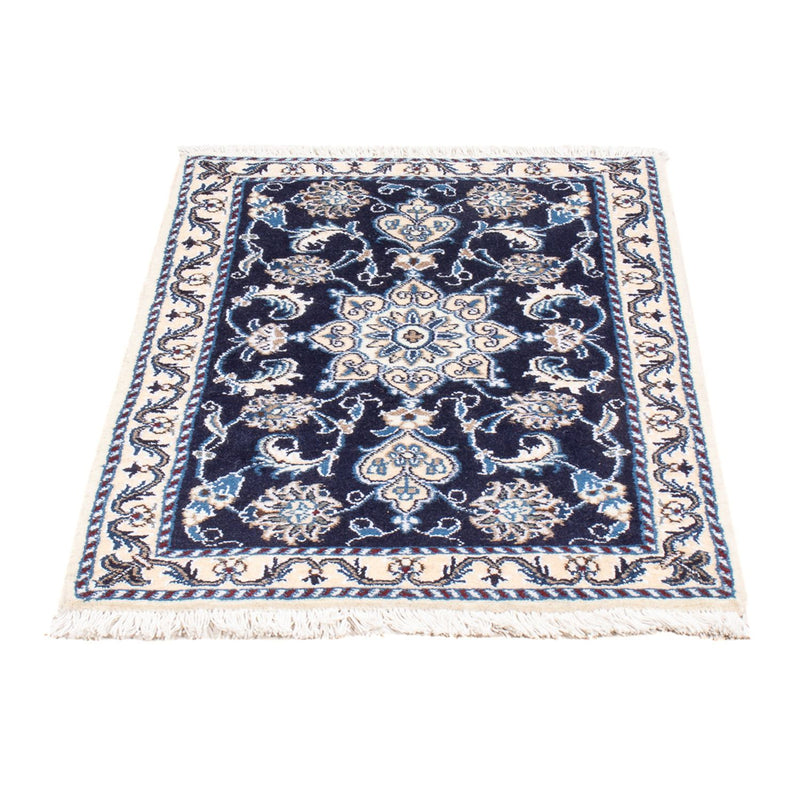 Tapis persan - Nain - Royal - 90 x 60 cm - bleu foncé