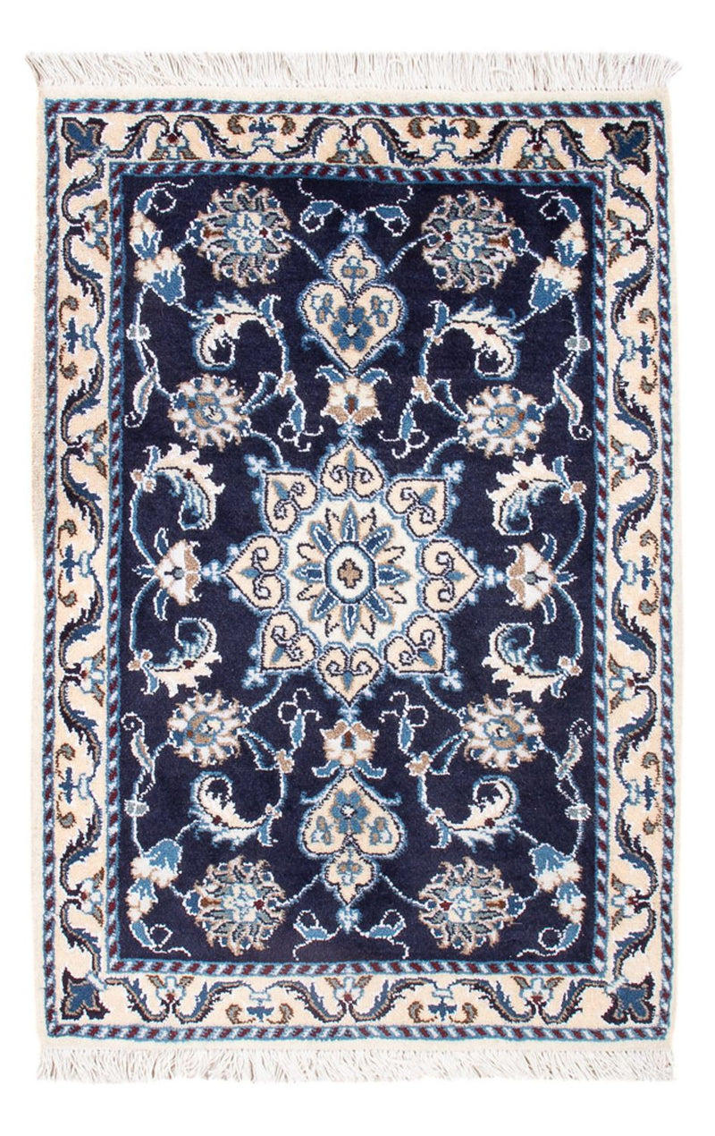 Tapis persan - Nain - Royal - 90 x 60 cm - bleu foncé