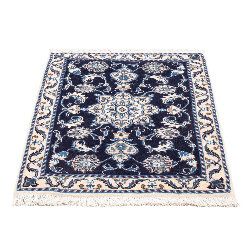 Tapis persan - Nain - Royal - 90 x 60 cm - bleu foncé
