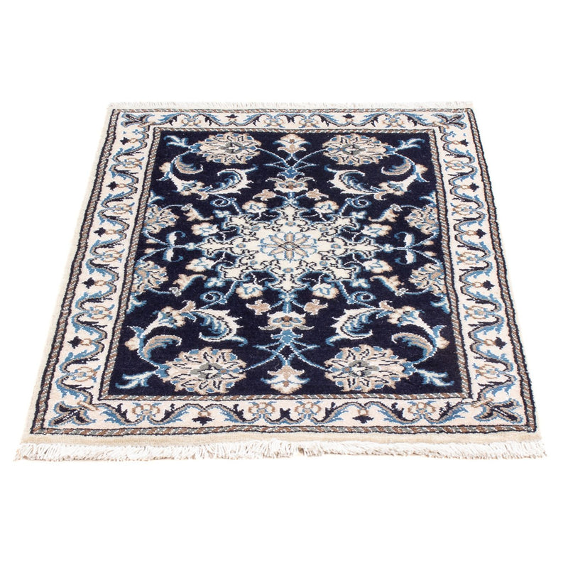 Tapis persan - Nain - Royal - 90 x 60 cm - bleu foncé