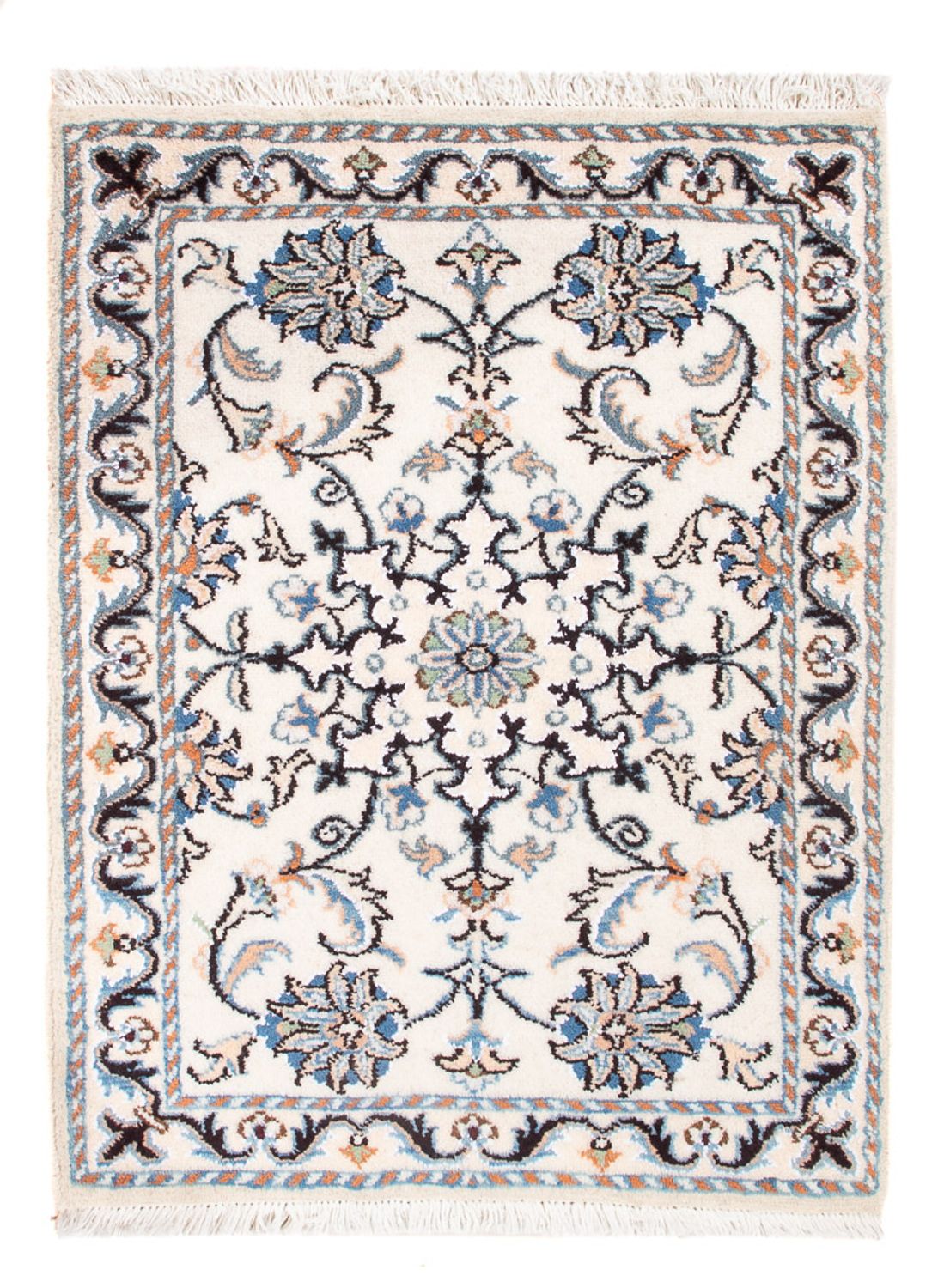 Tapis persan - Nain - Royal - 90 x 60 cm - crème