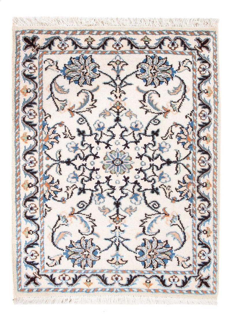 Tapis persan - Nain - Royal - 90 x 60 cm - crème