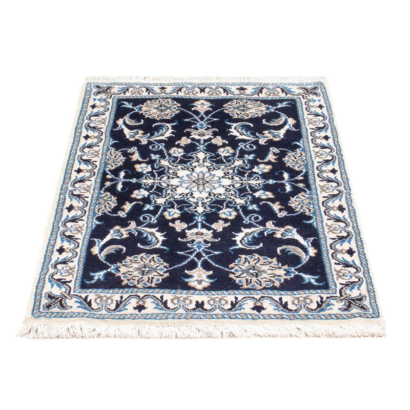 Tapis persan - Nain - Royal - 90 x 60 cm - bleu foncé