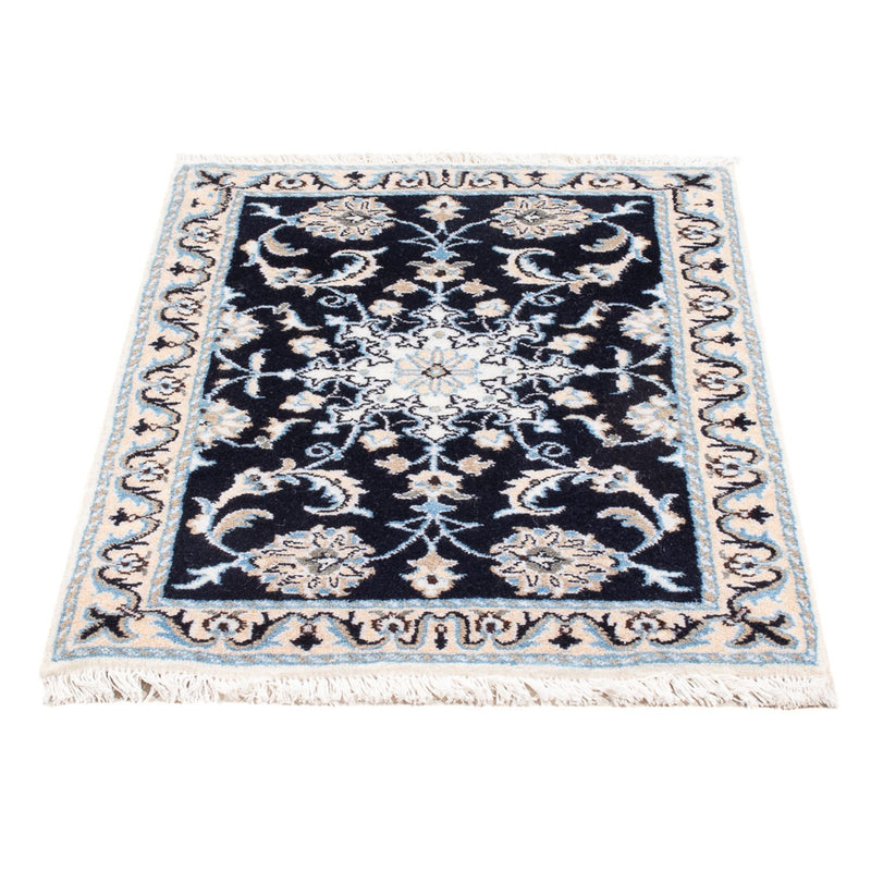 Tapis persan - Nain - Royal - 90 x 60 cm - bleu foncé
