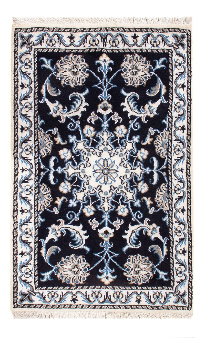 Tapis persan - Nain - Royal - 90 x 60 cm - bleu foncé