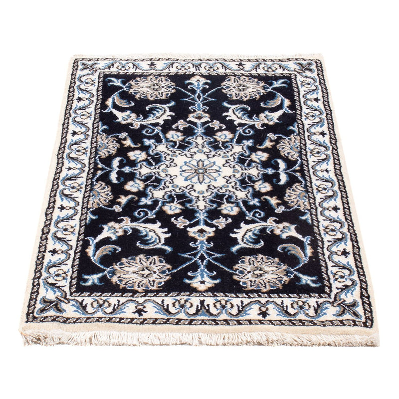 Tapis persan - Nain - Royal - 90 x 60 cm - bleu foncé