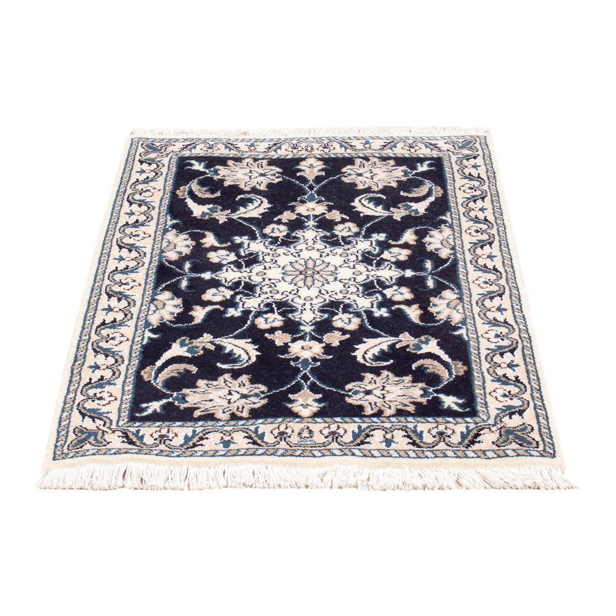 Tapis persan - Nain - Royal - 90 x 60 cm - bleu foncé