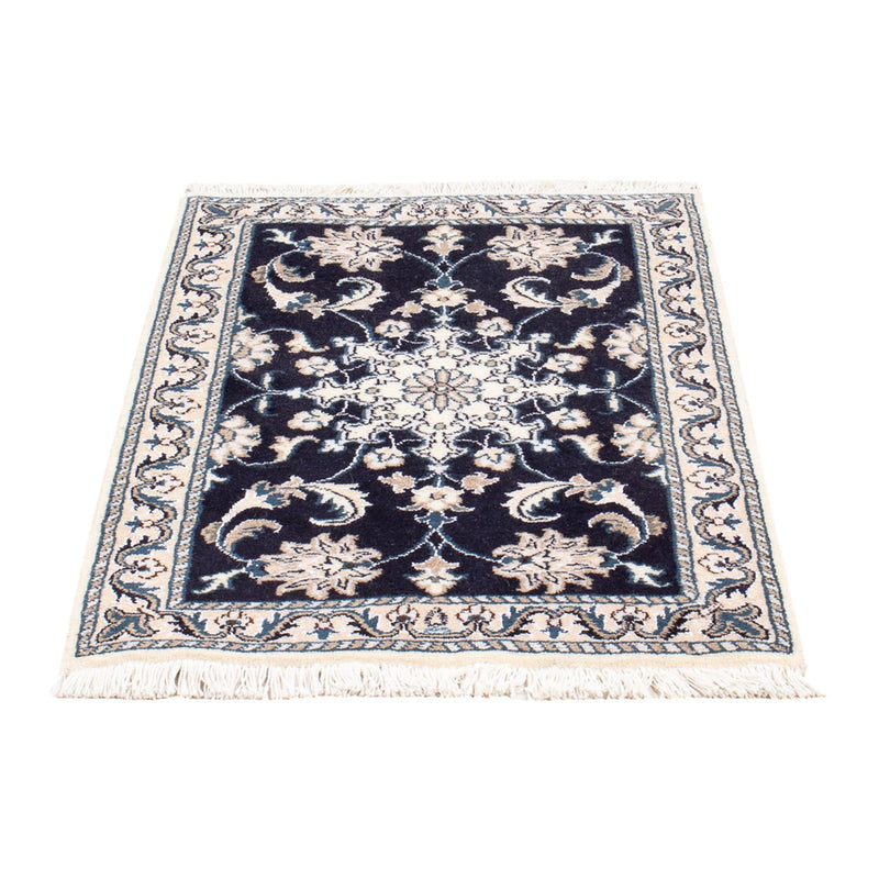 Tapis persan - Nain - Royal - 90 x 60 cm - bleu foncé