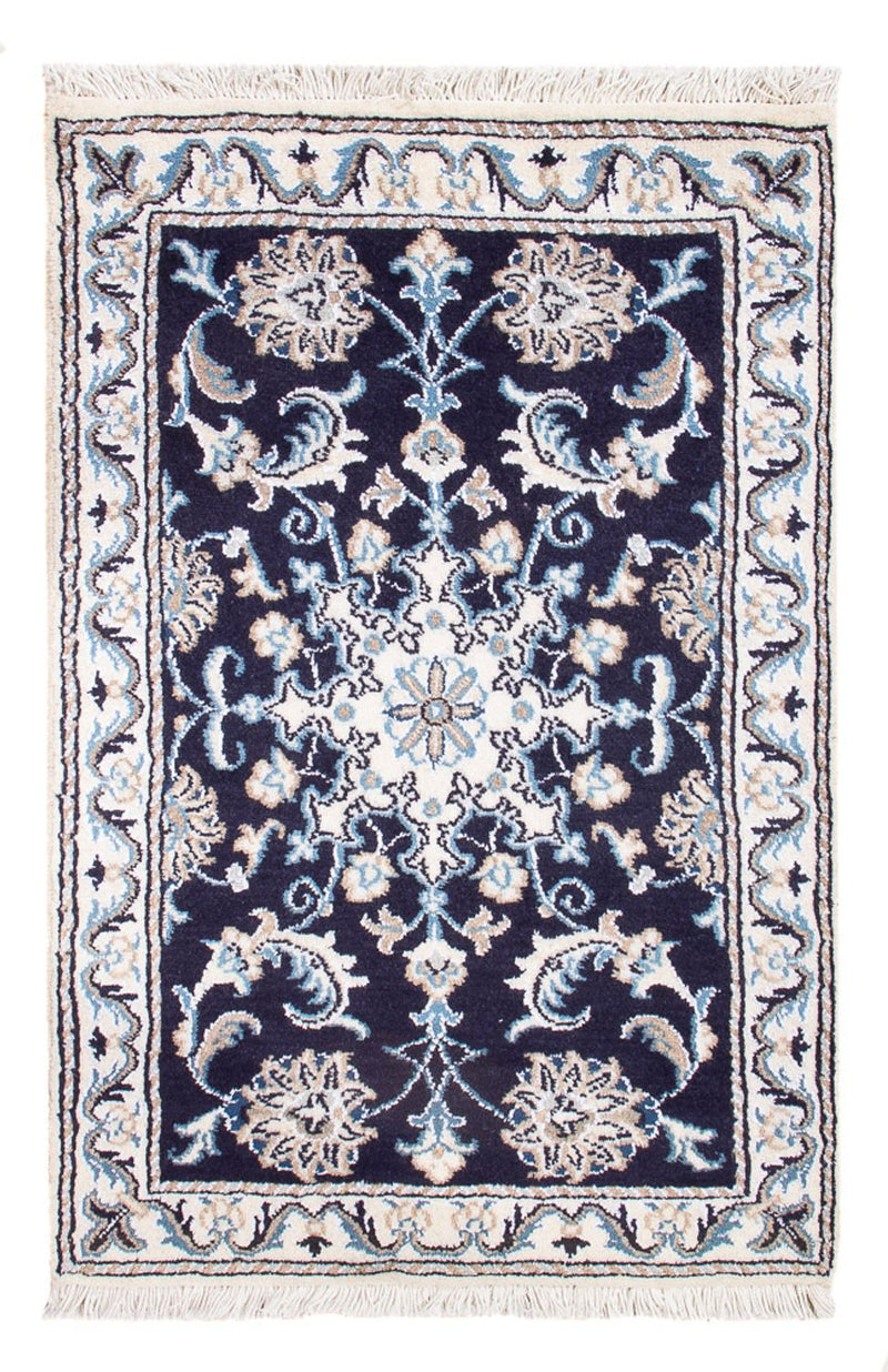 Tapis persan - Nain - Royal - 90 x 60 cm - bleu foncé