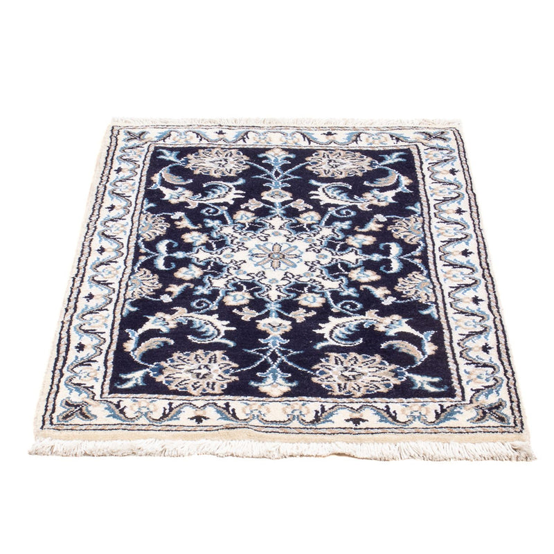 Tapis persan - Nain - Royal - 90 x 60 cm - bleu foncé