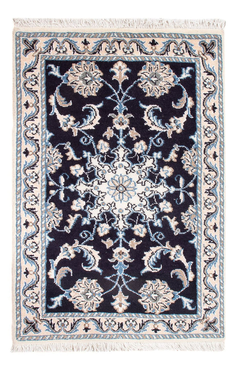 Tapis persan - Nain - Royal - 90 x 60 cm - bleu foncé