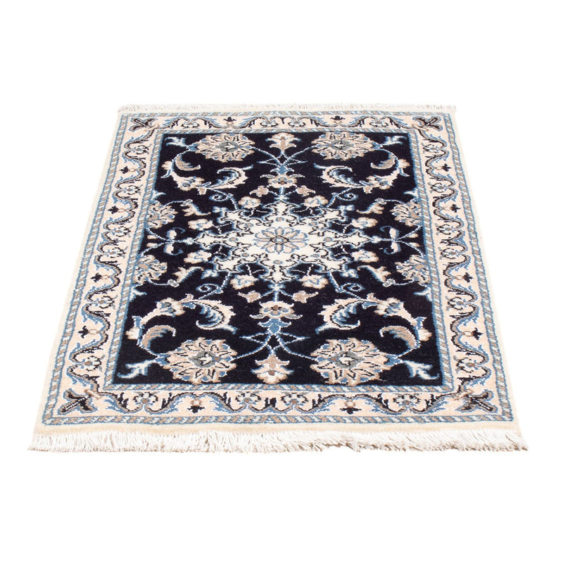 Tapis persan - Nain - Royal - 90 x 60 cm - bleu foncé