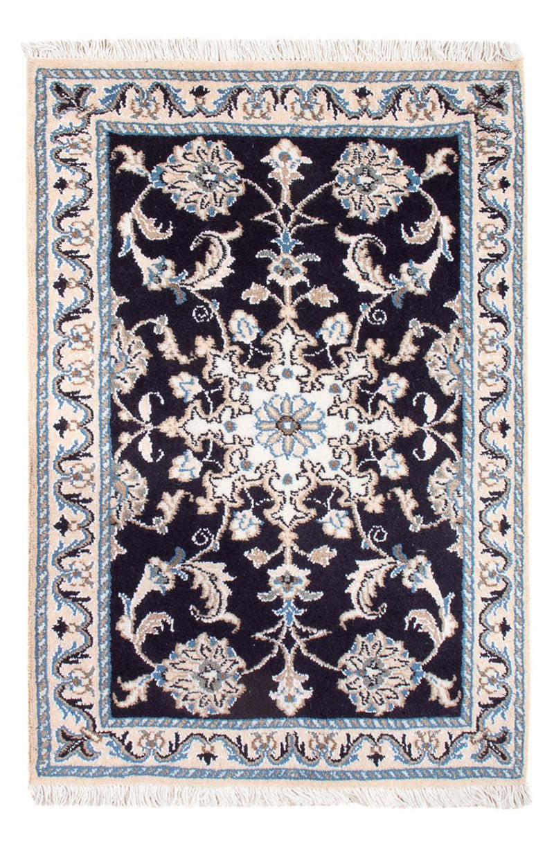 Tapis persan - Nain - Royal - 90 x 60 cm - bleu foncé