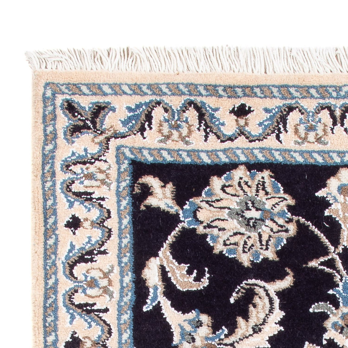 Tapis persan - Nain - Royal - 90 x 60 cm - bleu foncé