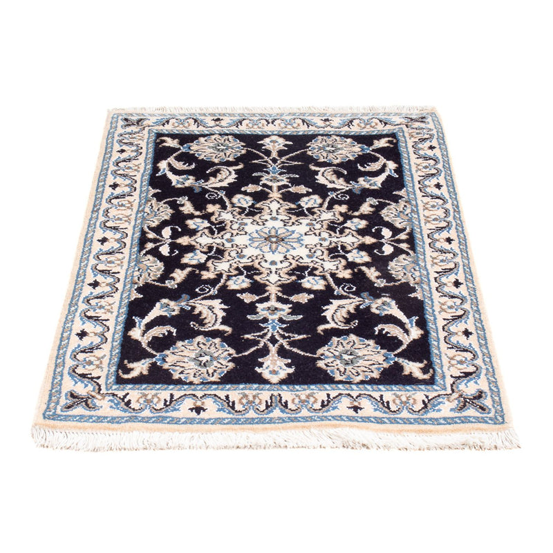 Tapis persan - Nain - Royal - 90 x 60 cm - bleu foncé