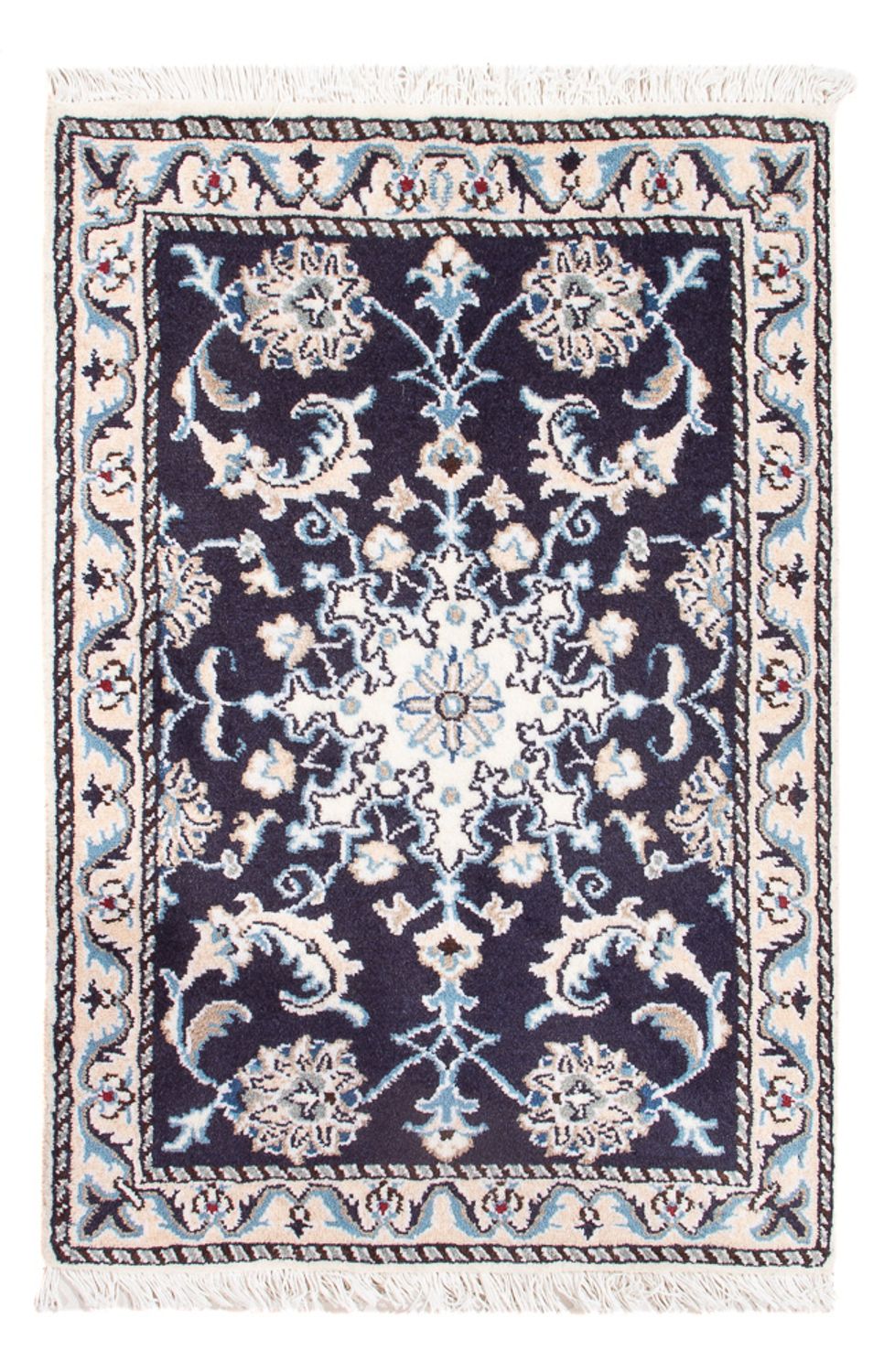 Tapis persan - Nain - Royal - 90 x 60 cm - bleu foncé