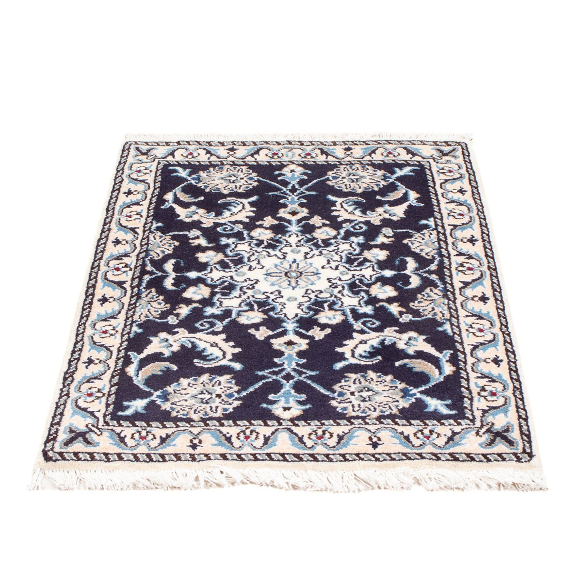 Tapis persan - Nain - Royal - 90 x 60 cm - bleu foncé