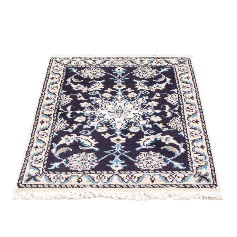 Tapis persan - Nain - Royal - 90 x 60 cm - bleu foncé
