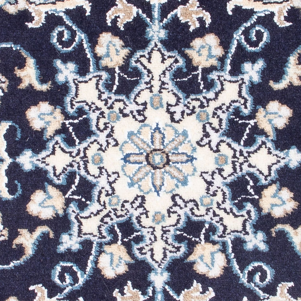 Tapis persan - Nain - Royal - 90 x 60 cm - bleu foncé