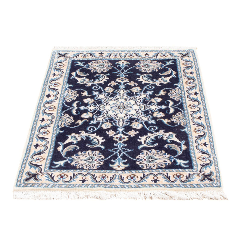 Tapis persan - Nain - Royal - 90 x 60 cm - bleu foncé