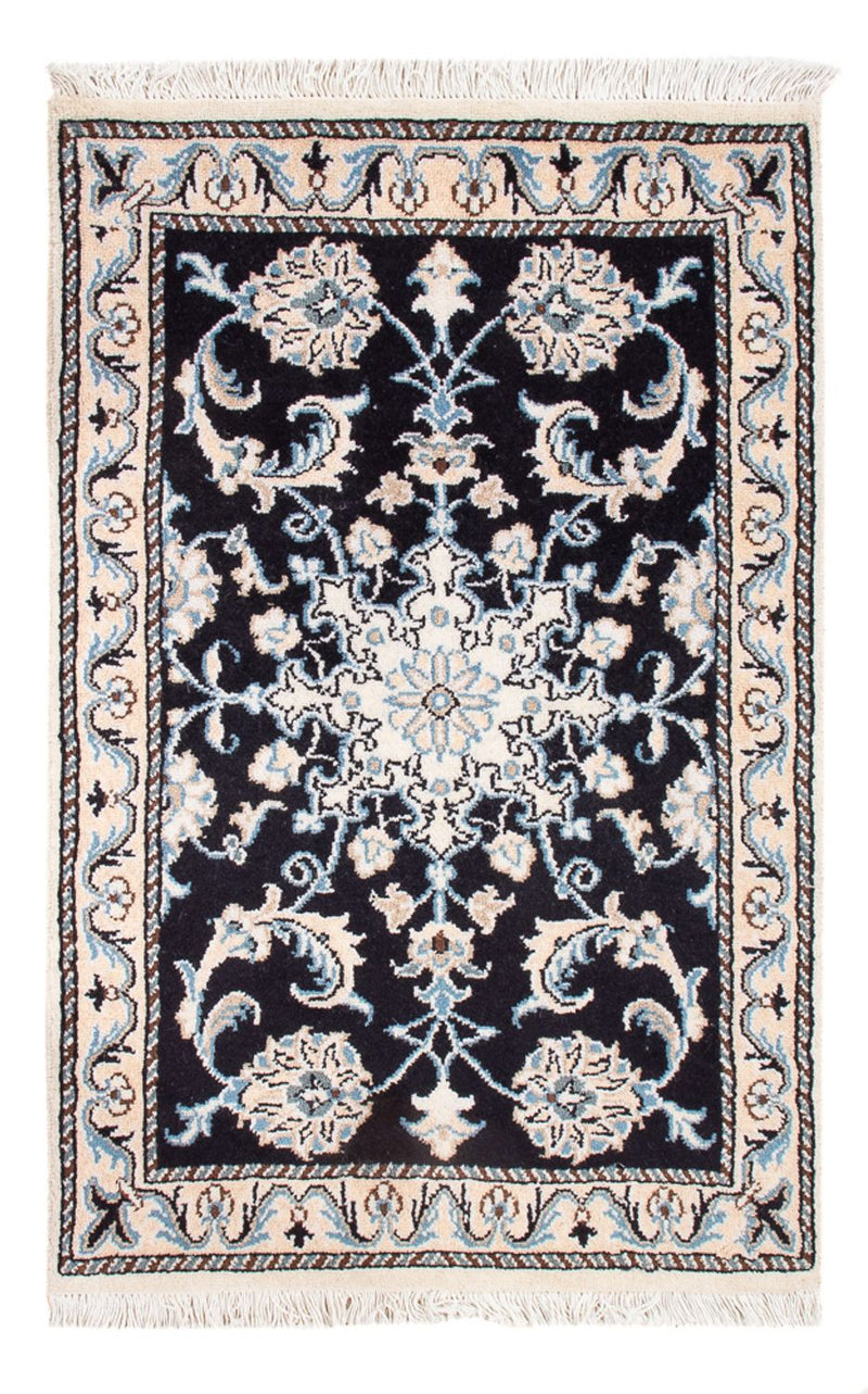 Tapis persan - Nain - Royal - 90 x 60 cm - bleu foncé