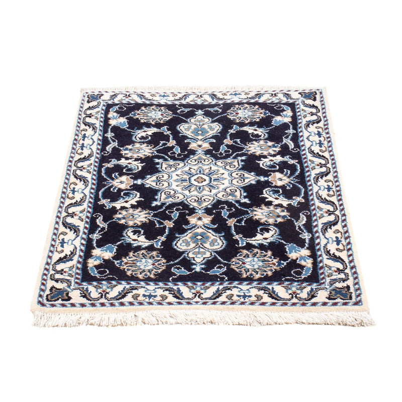 Tapis persan - Nain - Royal - 90 x 60 cm - bleu foncé