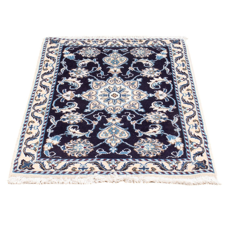 Tapis persan - Nain - Royal - 90 x 60 cm - bleu foncé