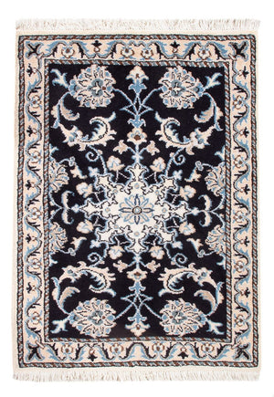 Tapis persan - Nain - Royal - 90 x 60 cm - bleu foncé
