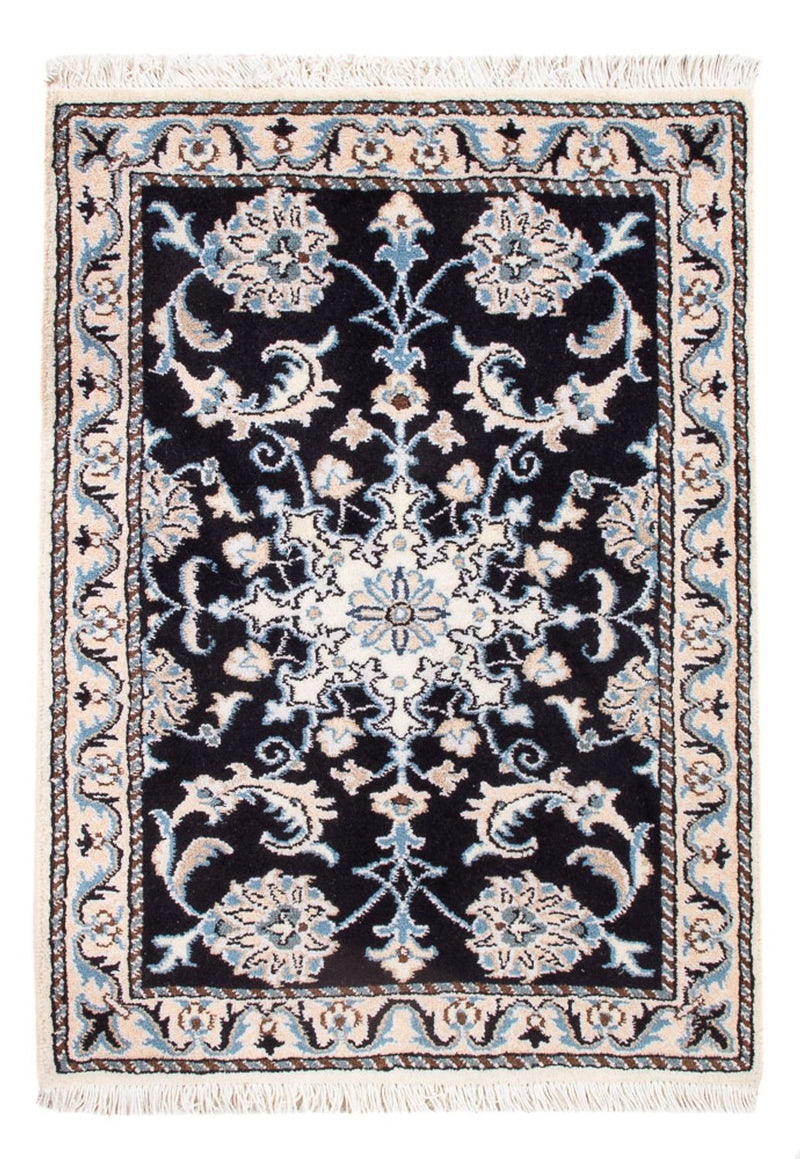 Tapis persan - Nain - Royal - 90 x 60 cm - bleu foncé